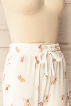 Ballari | White Jogger Pants with Dog Print