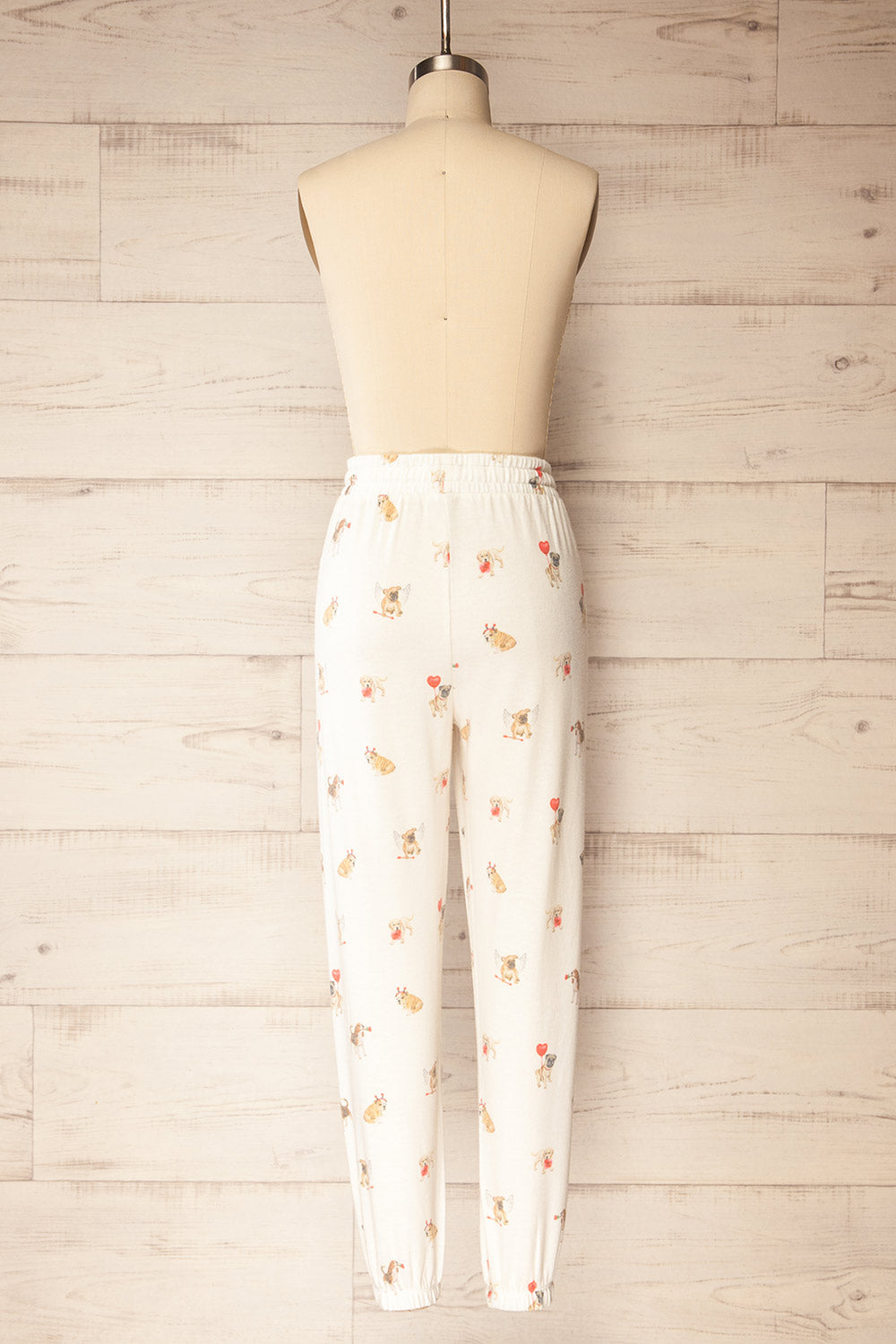 Ballari | White Jogger Pants with Dog Print