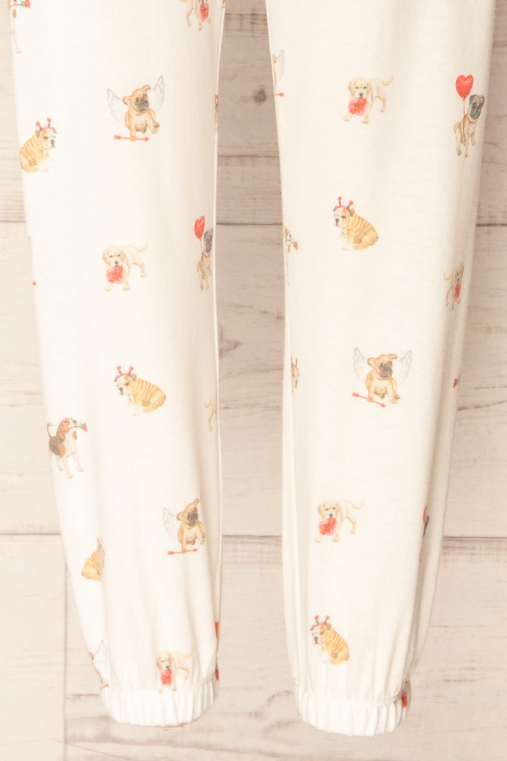 Ballari | White Jogger Pants with Dog Print