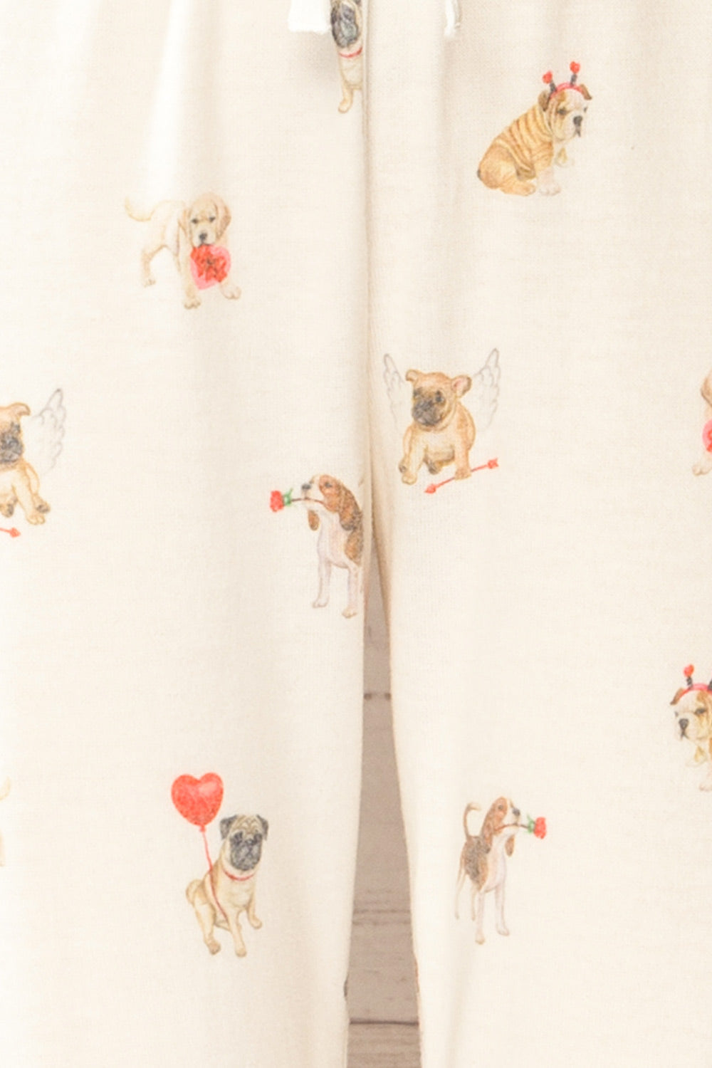 Ballari | White Jogger Pants with Dog Print