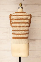 Barwani | Sleeveless Striped Crochet Vest