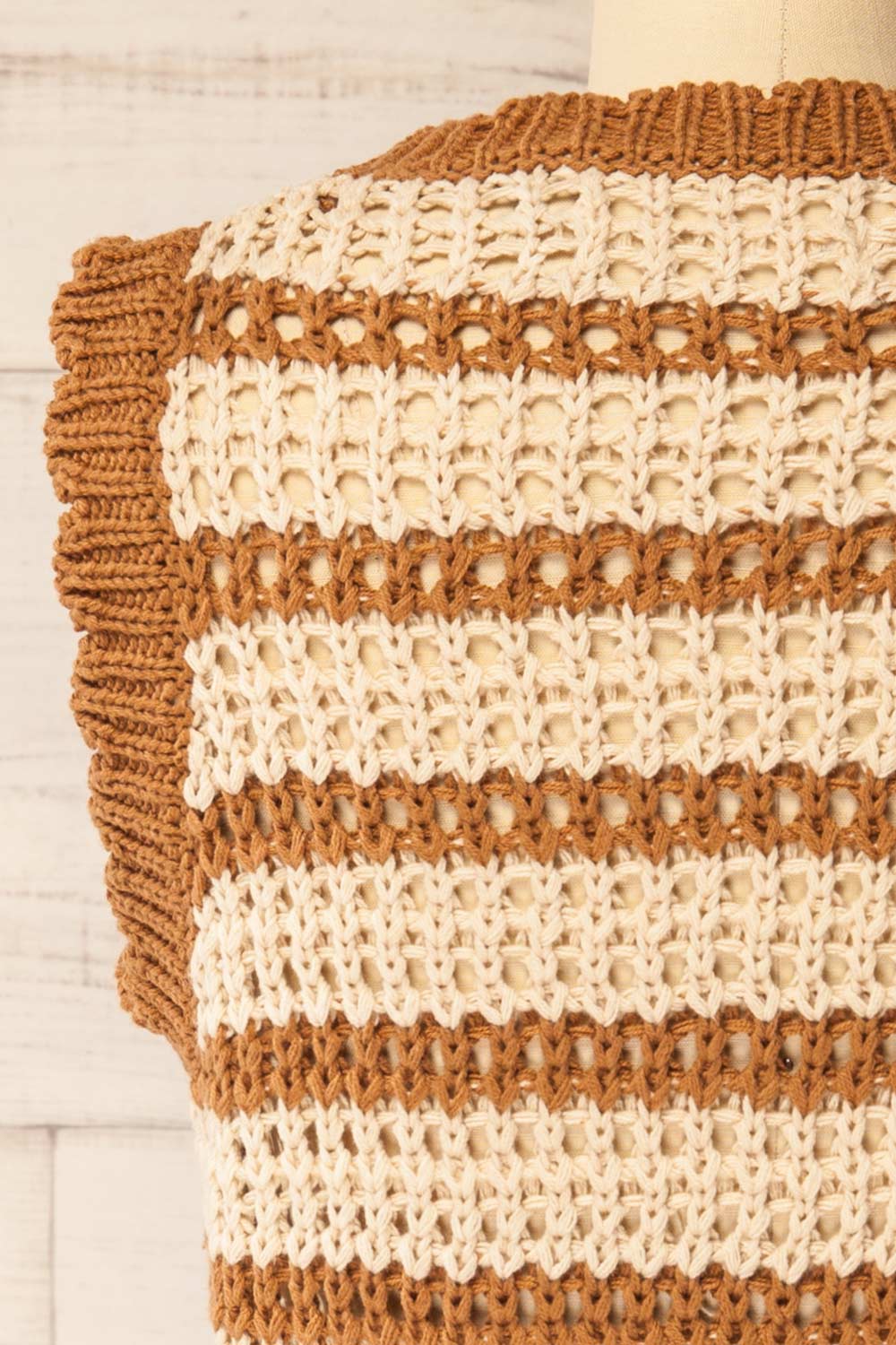 Barwani | Sleeveless Striped Crochet Vest