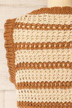 Barwani | Sleeveless Striped Crochet Vest