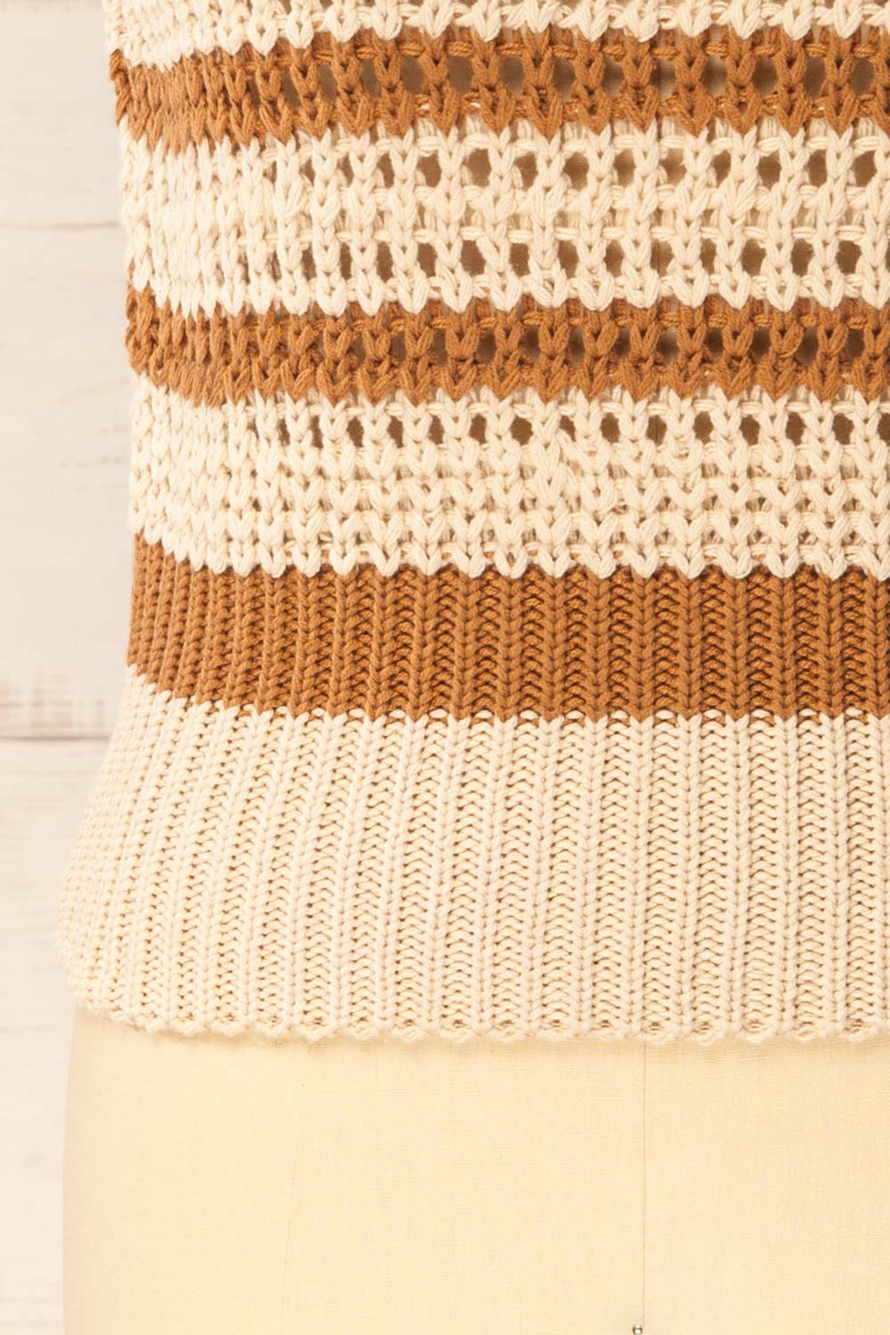 Barwani | Sleeveless Striped Crochet Vest