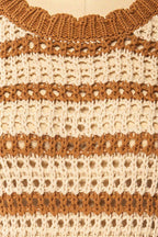 Barwani | Sleeveless Striped Crochet Vest