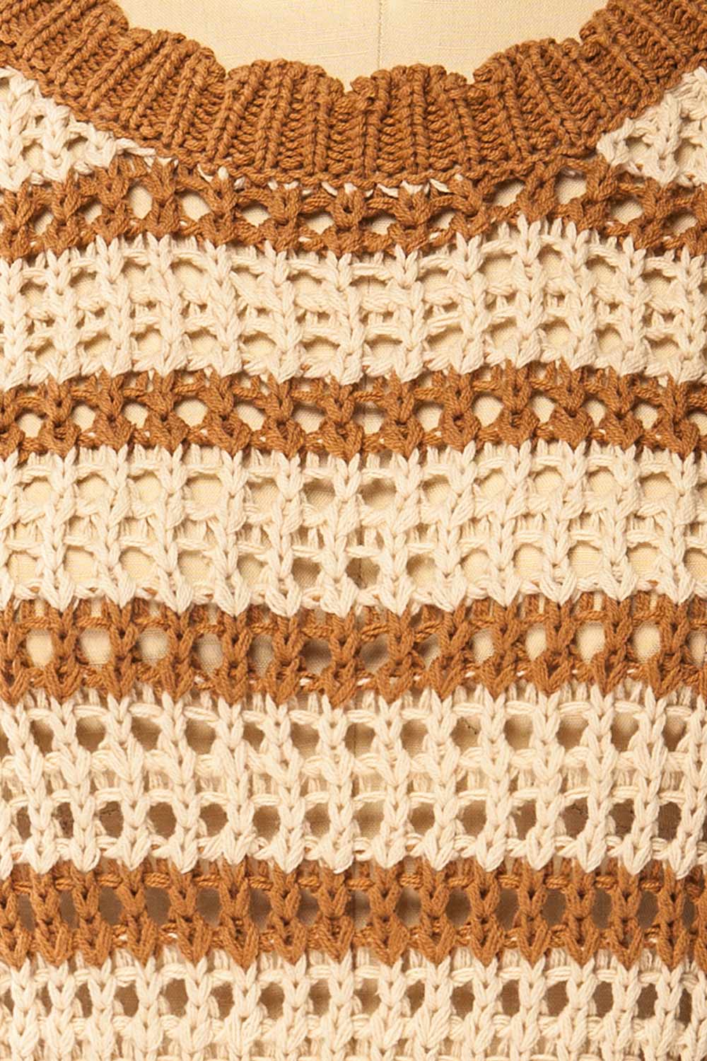 Barwani | Sleeveless Striped Crochet Vest