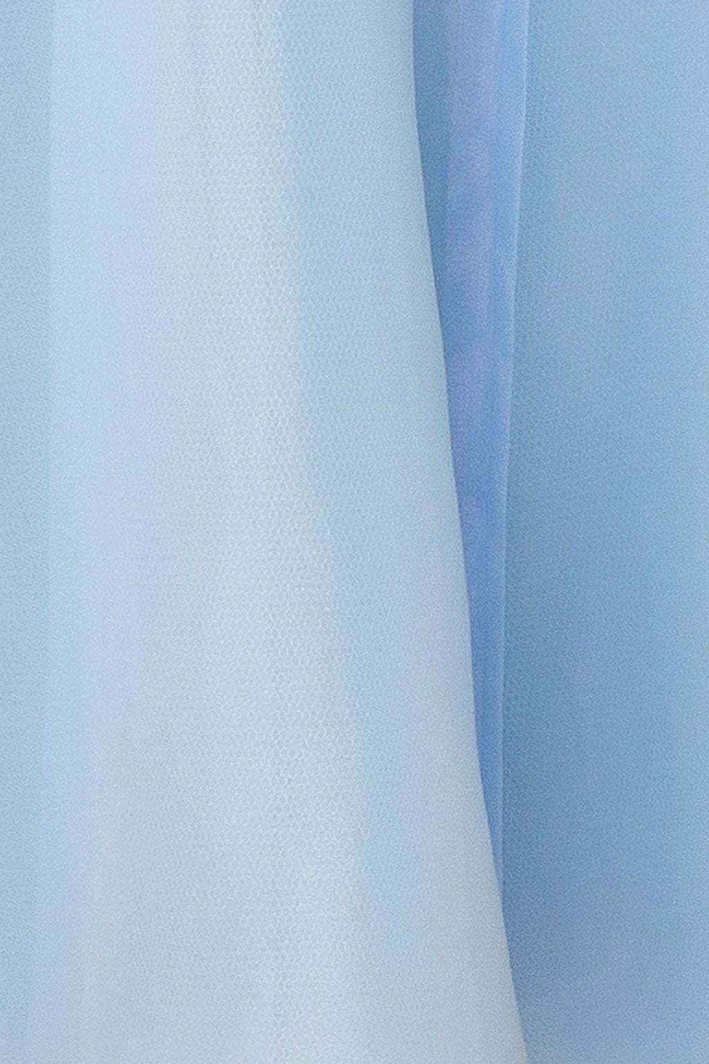 Berthia | Light Blue Corset Organza Midi Dress