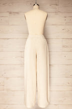 Bharhut | Wide Leg Beige Pants with Pockets
