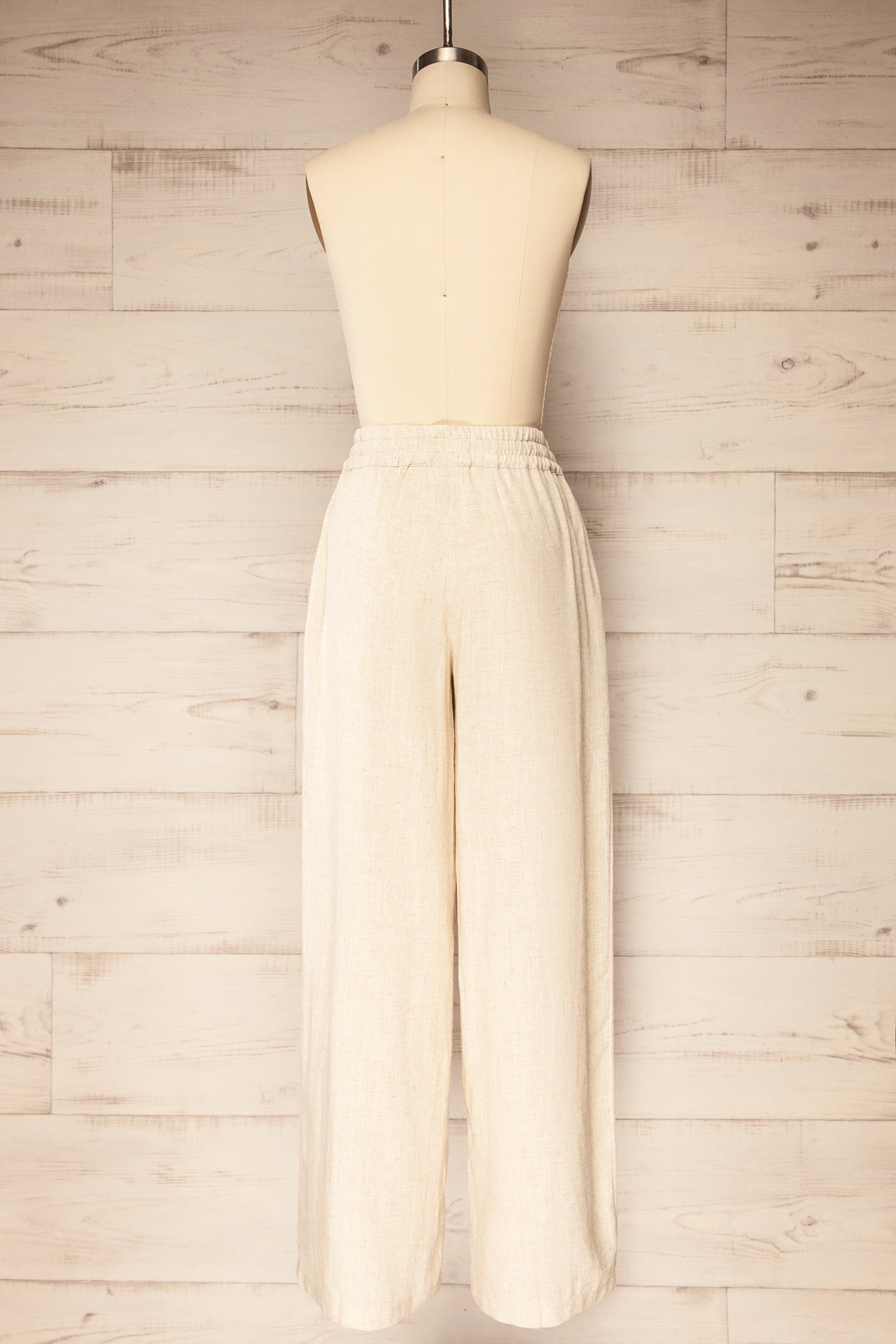 Bharhut | Wide Leg Beige Pants with Pockets