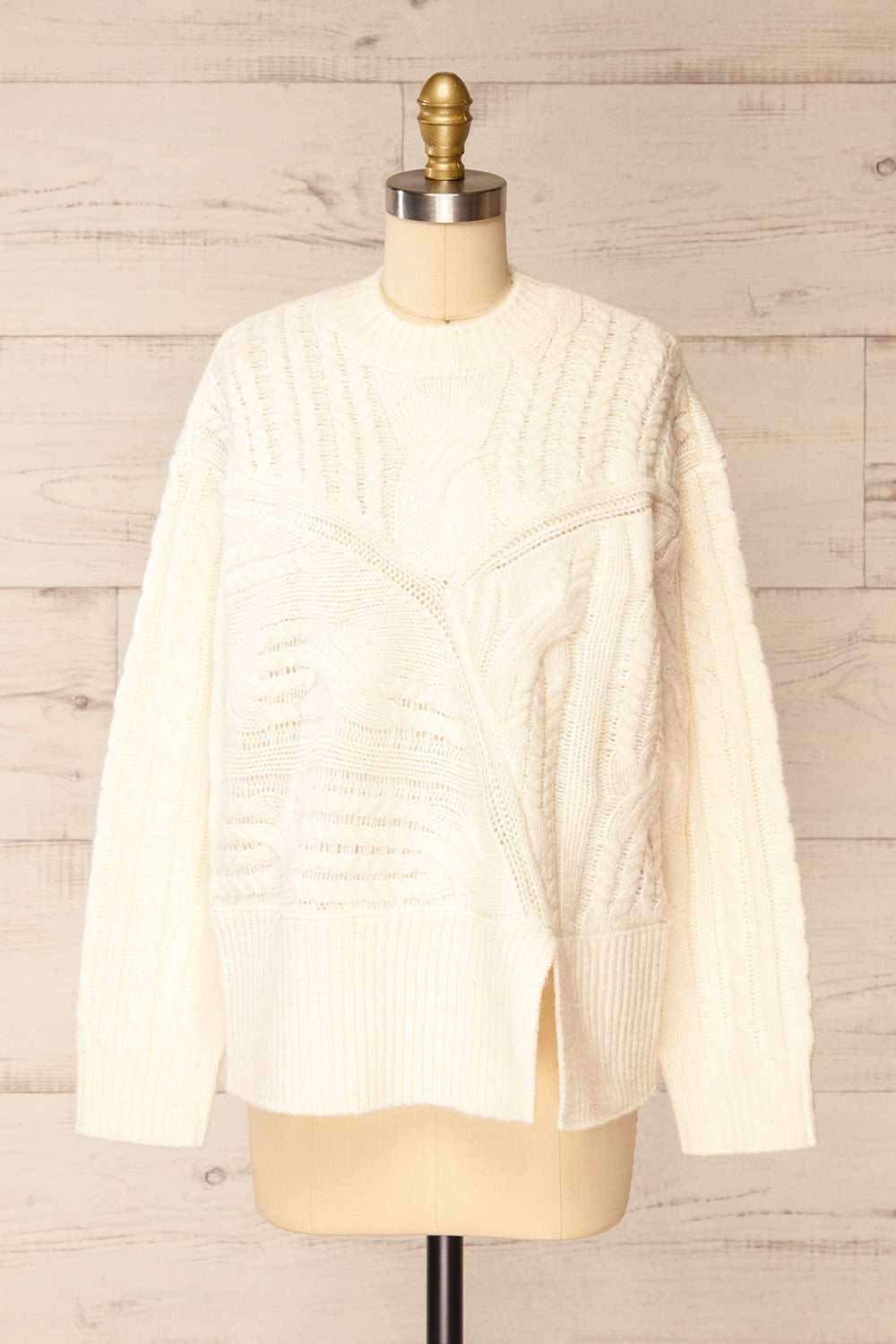 Boston | Ivory Cable Knit Sweater