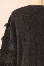 Caradine Black | Knit Cardigan with Fringe