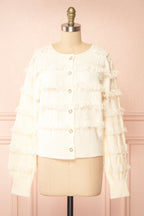 Caradine Ivory | Knit Cardigan with Fringe