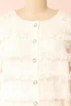 Caradine Ivory | Knit Cardigan with Fringe