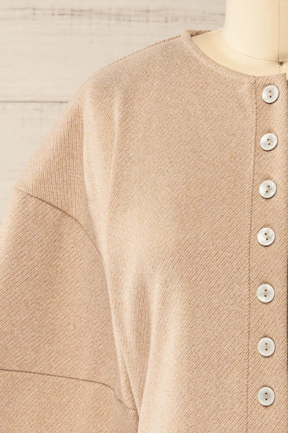 Ceduna Beige | Button-Up Flared Cardigan