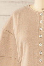 Ceduna Beige | Button-Up Flared Cardigan