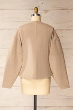 Ceduna Beige | Button-Up Flared Cardigan