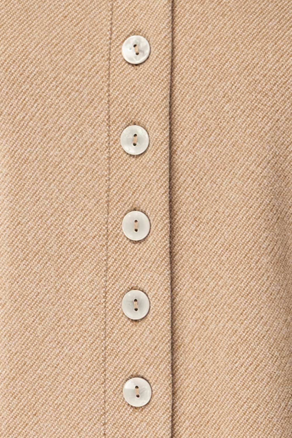 Ceduna Beige | Button-Up Flared Cardigan