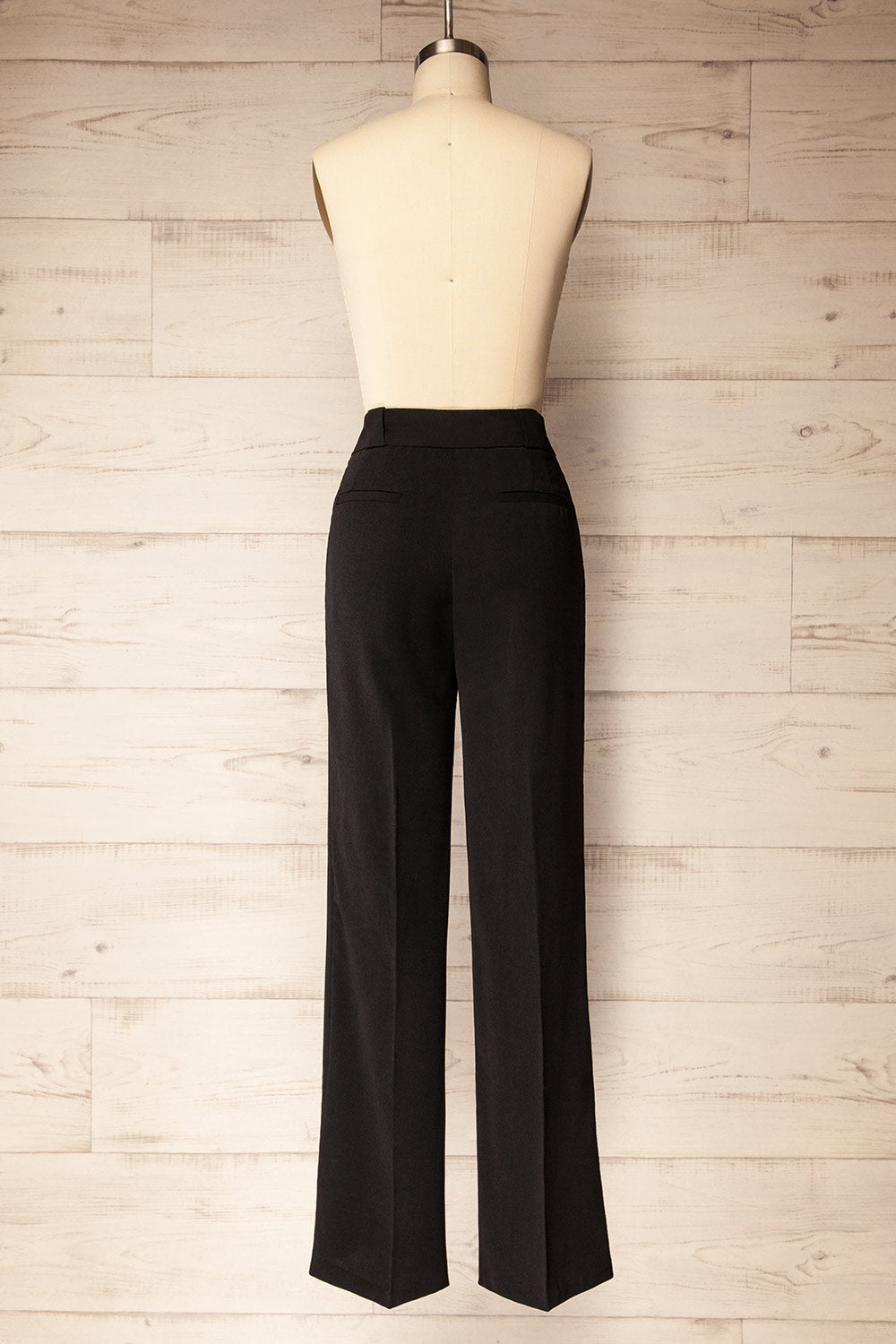 Cortona | Black Straight-Leg Pants with Pleats