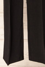Cortona | Black Straight-Leg Pants with Pleats