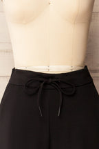 Daman Black | Wide Leg Pants with Drawstring