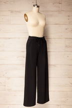 Daman Black | Wide Leg Pants with Drawstring