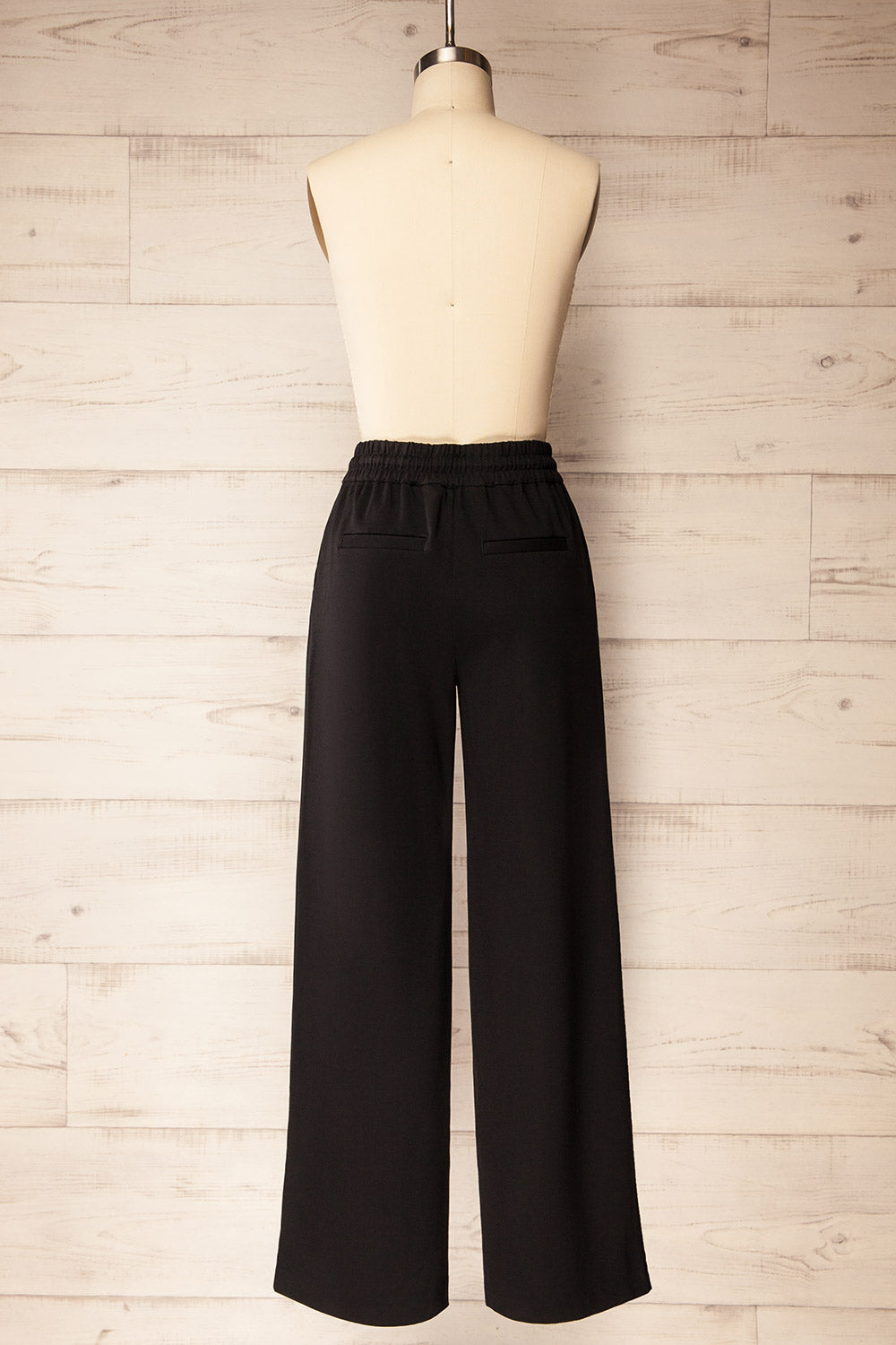 Daman Black | Wide Leg Pants with Drawstring