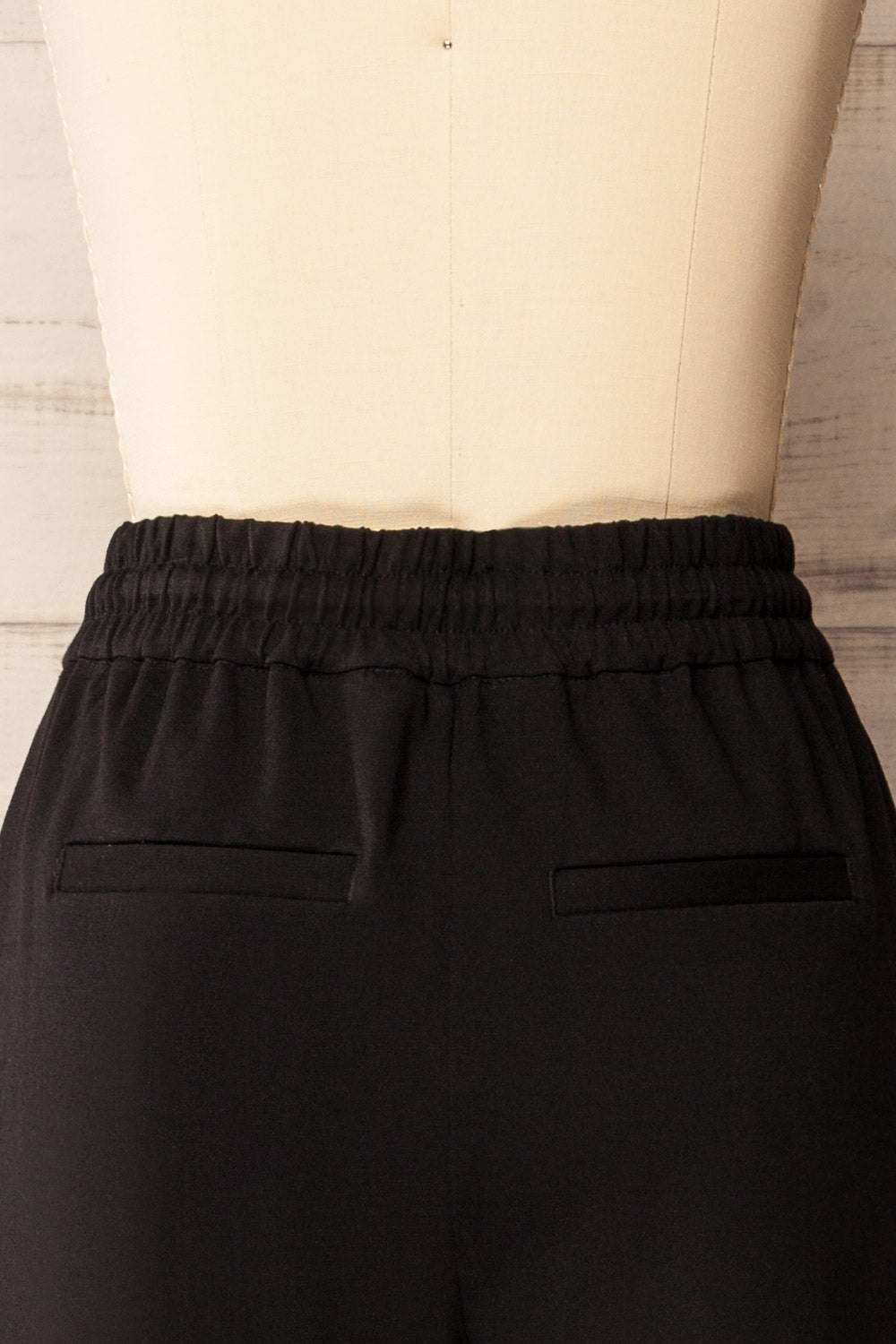 Daman Black | Wide Leg Pants with Drawstring