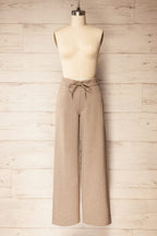 Daman Taupe | Wide Leg Pants with Drawstring