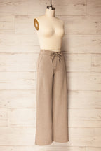 Daman Taupe | Wide Leg Pants with Drawstring
