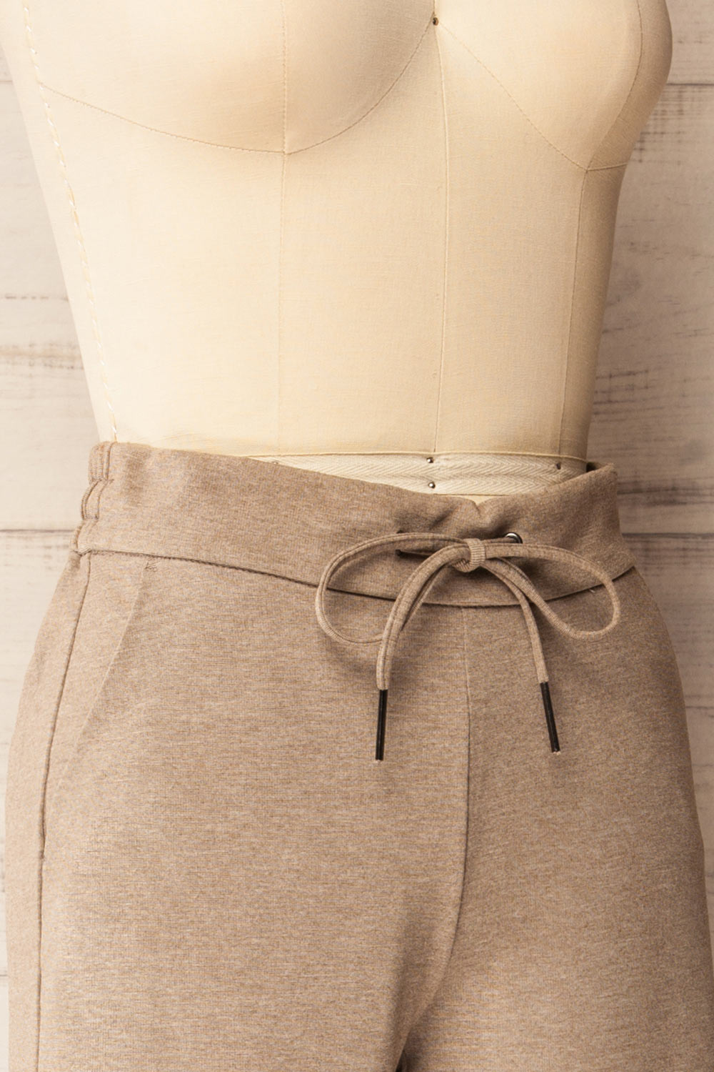Daman Taupe | Wide Leg Pants with Drawstring