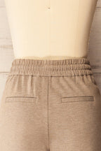 Daman Taupe | Wide Leg Pants with Drawstring