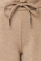 Daman Taupe | Wide Leg Pants with Drawstring