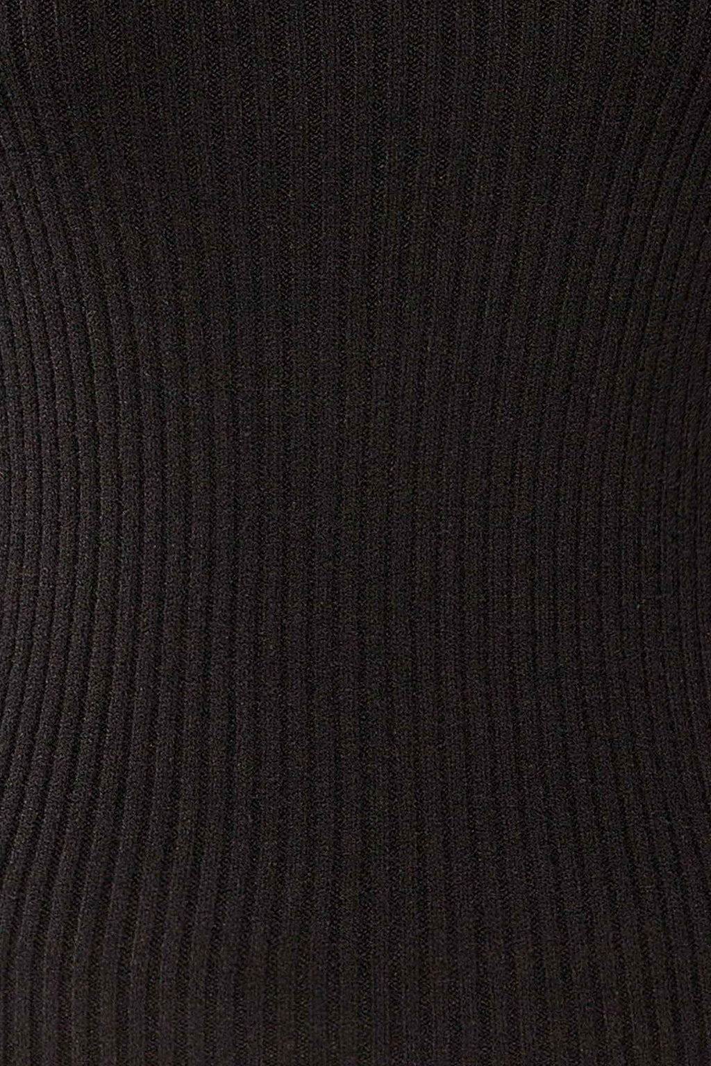 Delhi Black | Off-the-Shoulder Ribbed Knit Sweater