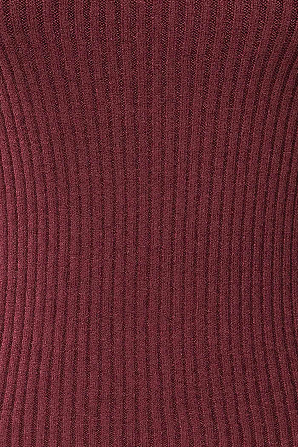 Delhi Burgundy | Off-the-Shoulder Ribbed Knit Sweater