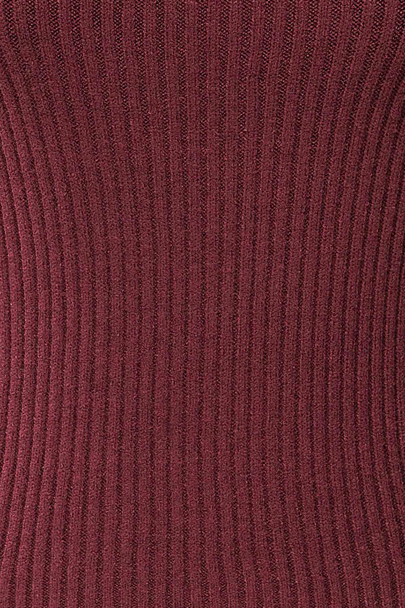Delhi Burgundy | Off-the-Shoulder Ribbed Knit Sweater