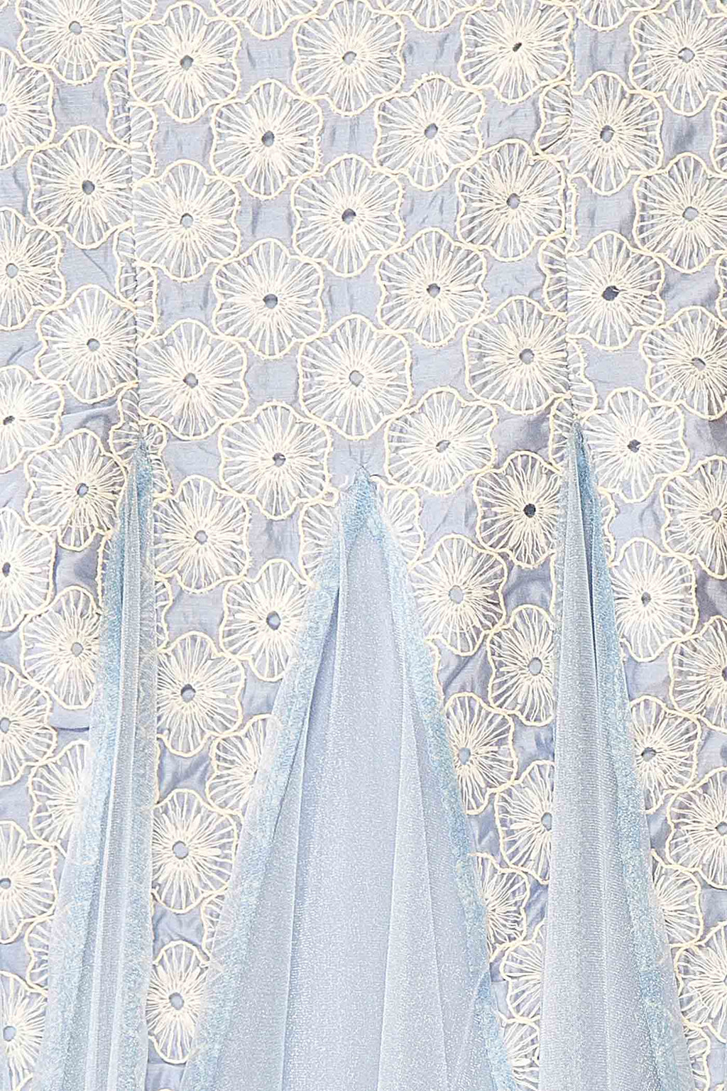 Delvina | Blue Floral Embroidered Midi Dress
