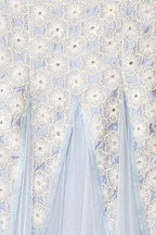 Delvina | Blue Floral Embroidered Midi Dress