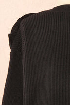 Dharapani | Black Sweater with Pleated Flower