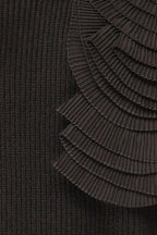 Dharapani | Black Sweater with Pleated Flower