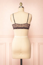 Distyle Black | Floral Mesh Bralette w/ Lace
