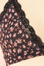 Distyle Black | Floral Mesh Bralette w/ Lace