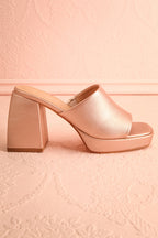 Dorisse Rose Gold | Heeled Mules