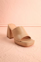 Dorisse Taupe | Heeled Mules
