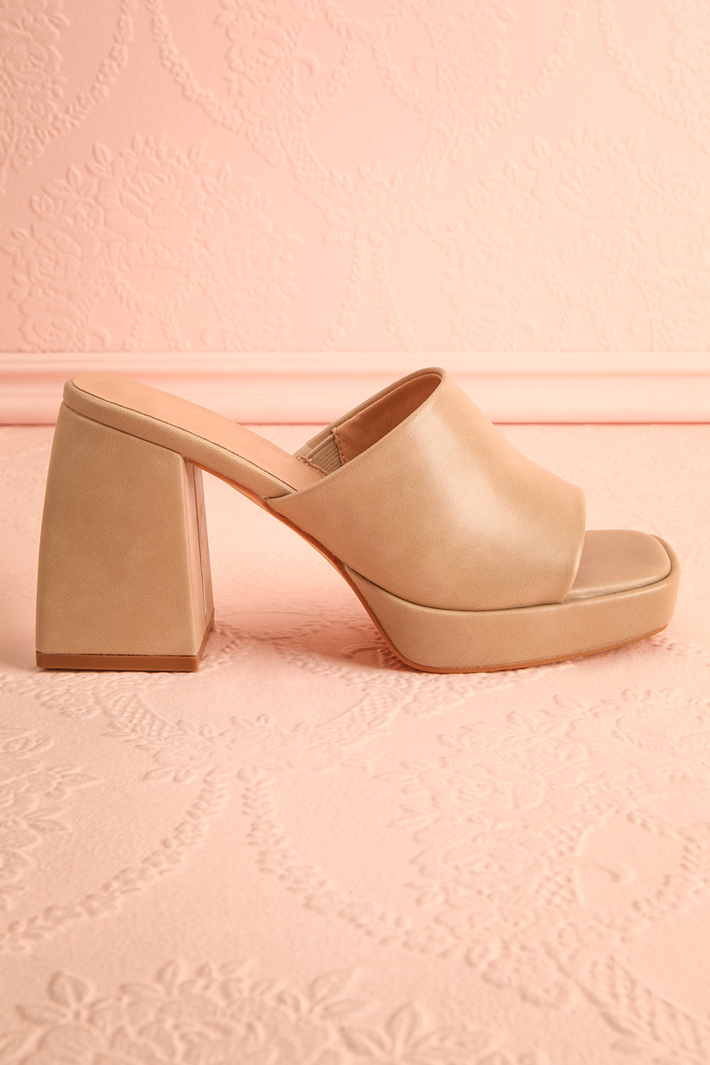 Dorisse Taupe | Heeled Mules