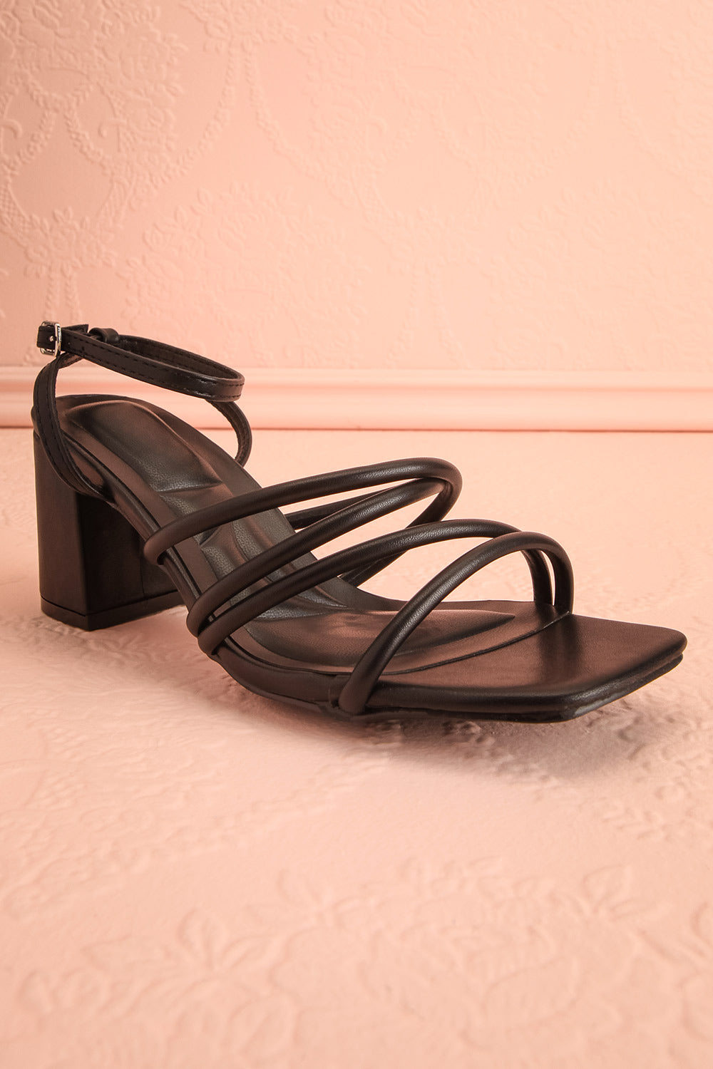 Emarie Black | Strappy Heel Sandals