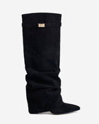 Lavista Slouchy Suede knee high boots - Black