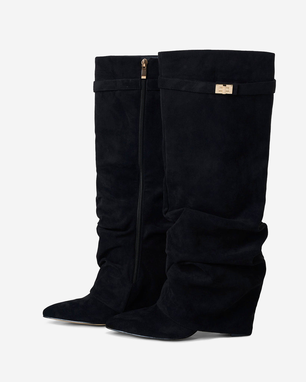Lavista Slouchy Suede knee high boots - Black