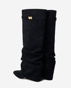 Lavista Slouchy Suede knee high boots - Black