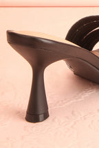 Euthenia Black | Heeled Sandals w/ Rhinestone Straps