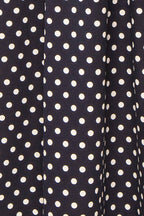 Fatiana | Navy Polka Dot Midi Dress with Empire Waist
